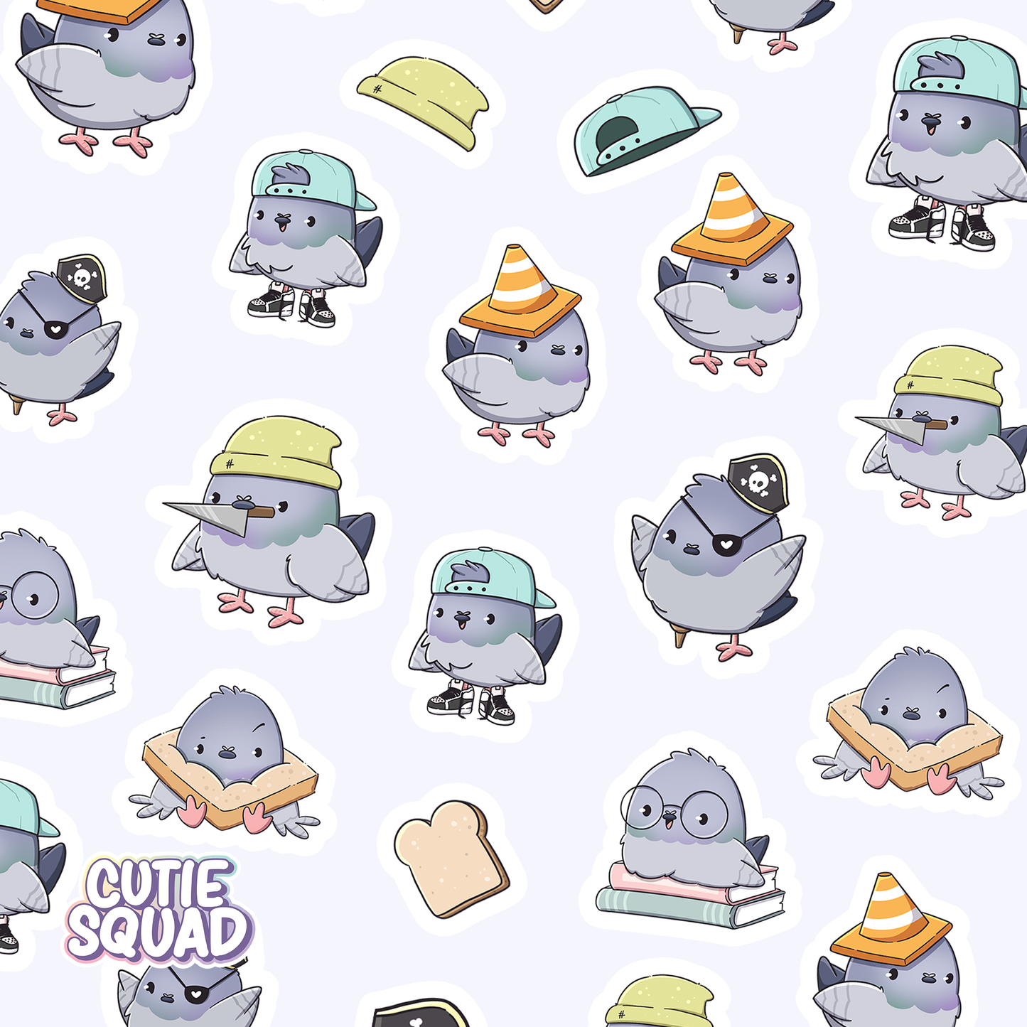 CutieSquad Sticker Sheet Pigeons on the Block