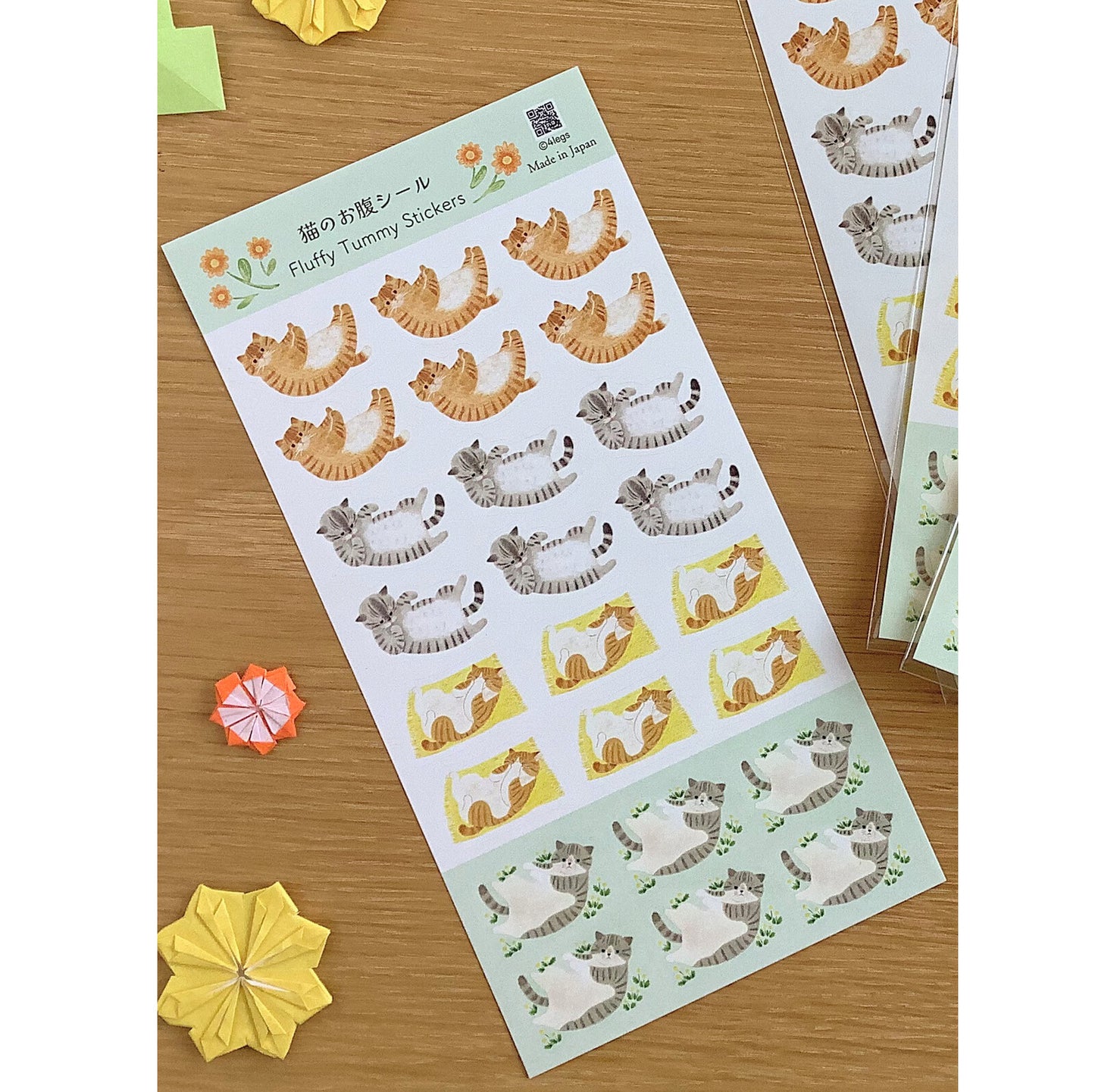 4 legs Sticker Sheet Pet my belly Cat