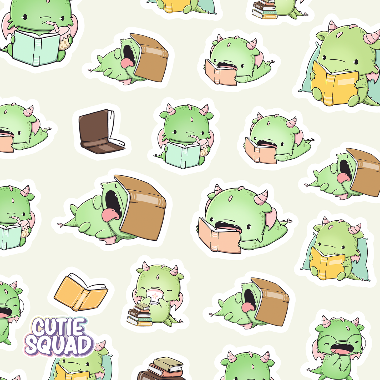 CutieSquad Sticker Sheet Bookdragons