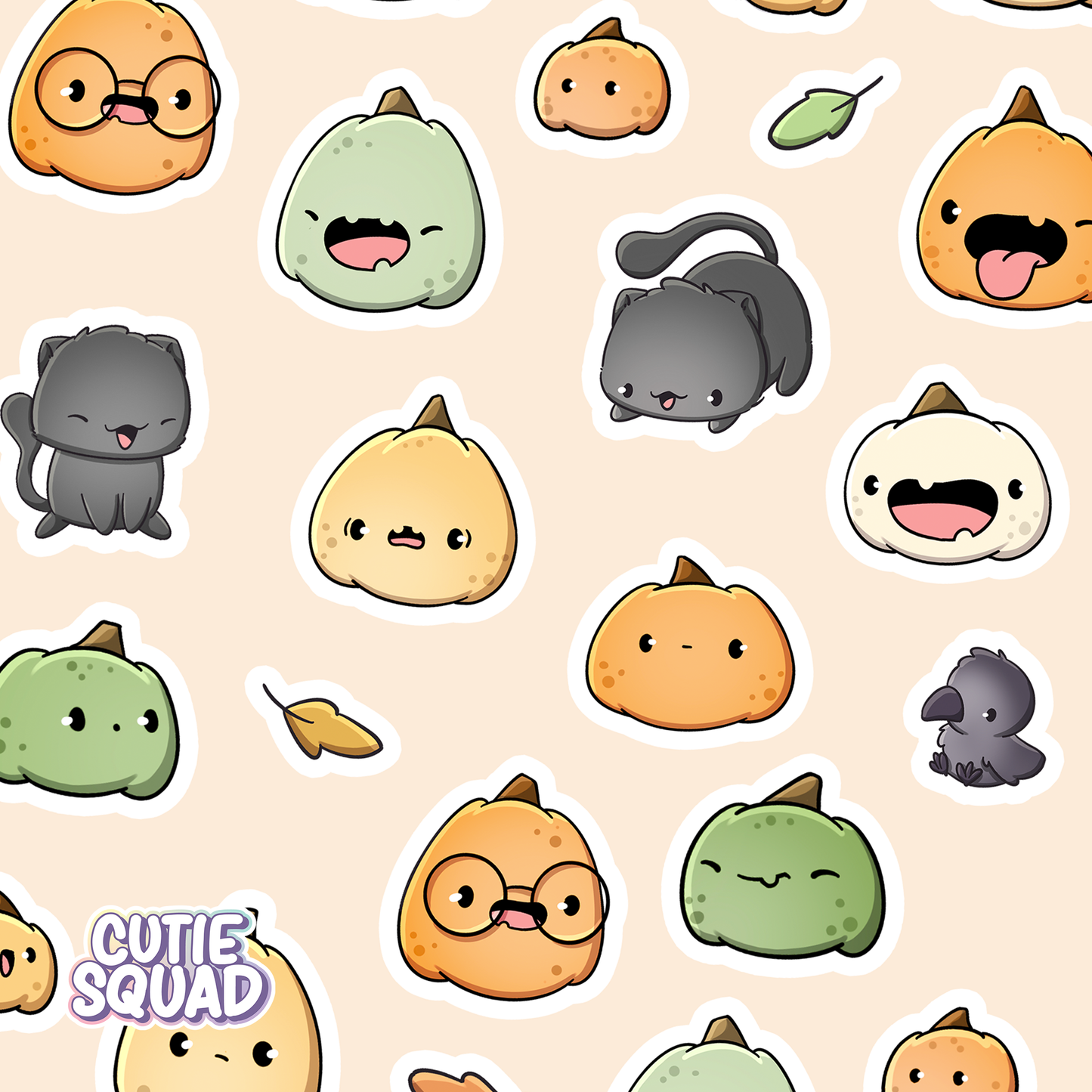 CutieSquad Sticker Sheet Kawaii Pumpkins