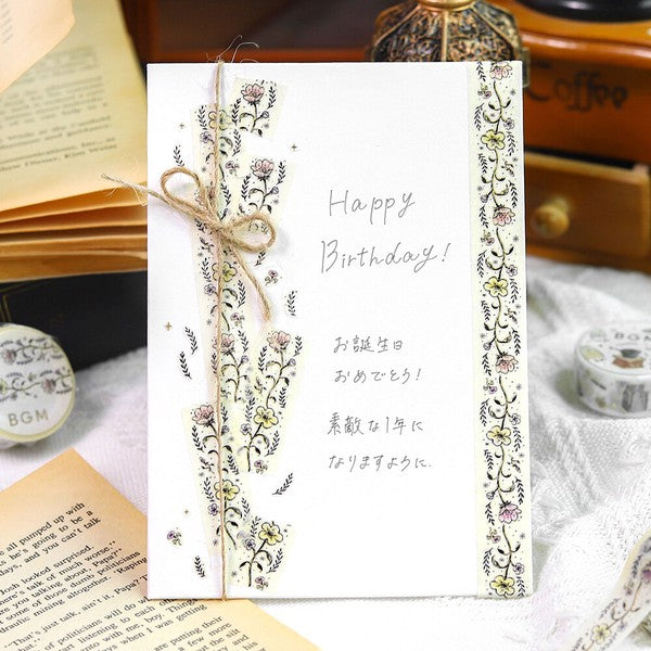 BGM Washi Tape Flower Sketch