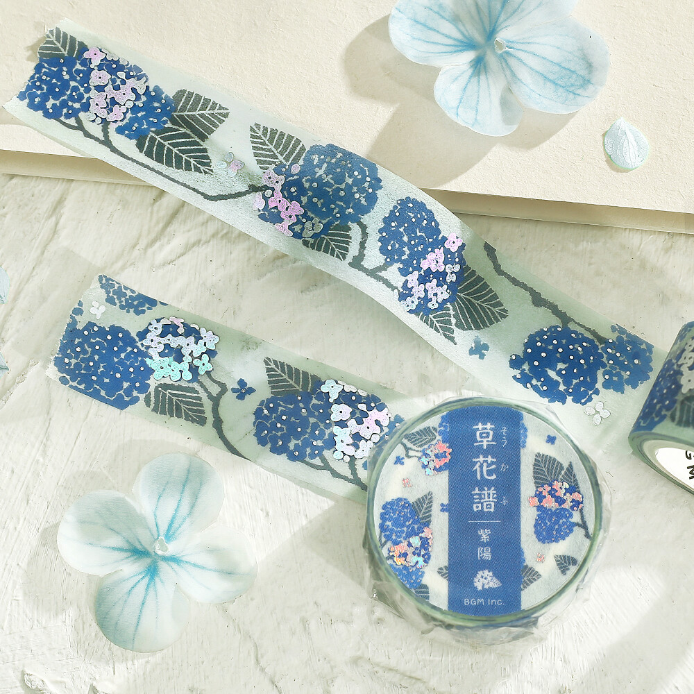 BGM Washi Tape Flowers and Leaves Hydrangea