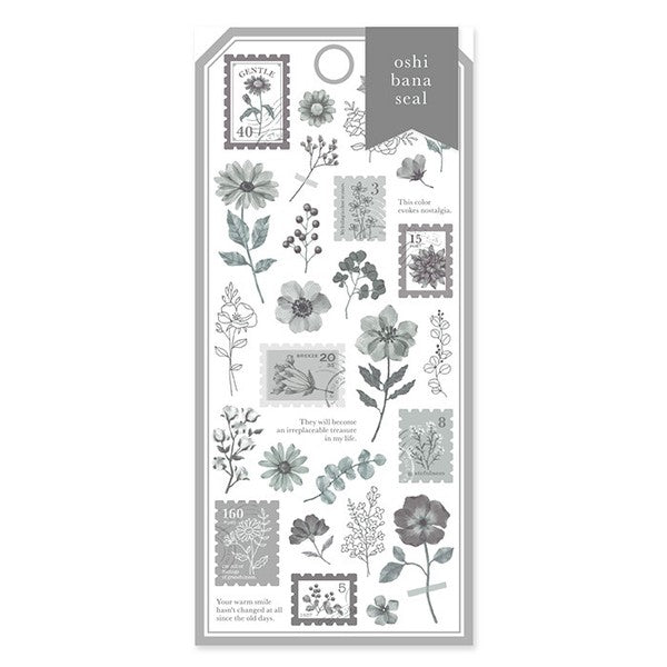 Mind Wave Sticker Sheet Oshibana Seal Charcoal