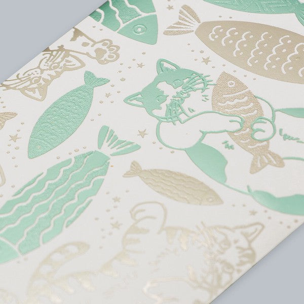 Postcard Rokkaku Cat Blue