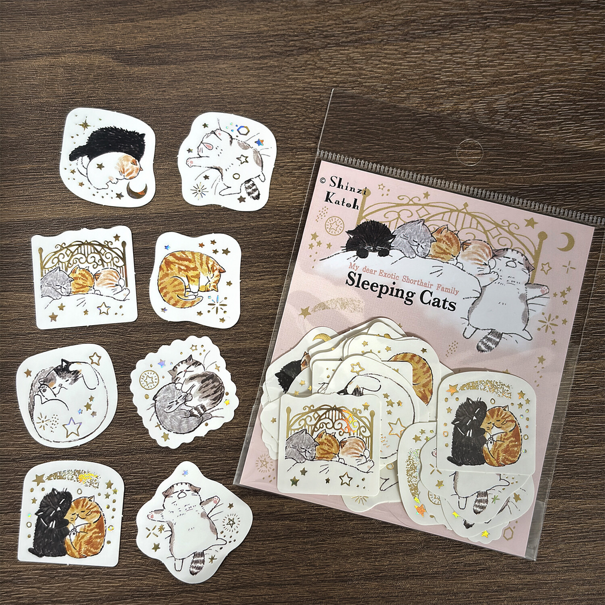 Seal Do Flake Stickers Shinzi Katoh Sleeping Cats