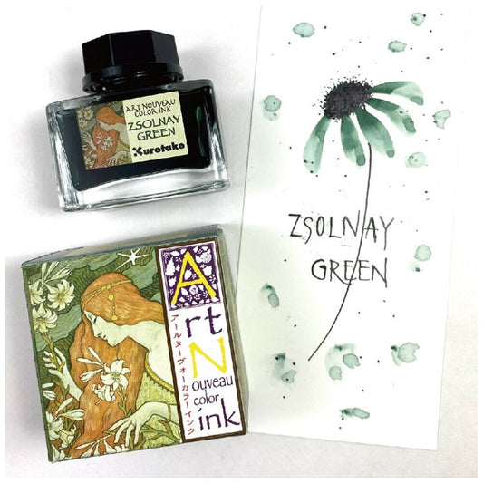 2 ml Sample Kuretake Art Nouveau Zsolnay Green fountain pen ink
