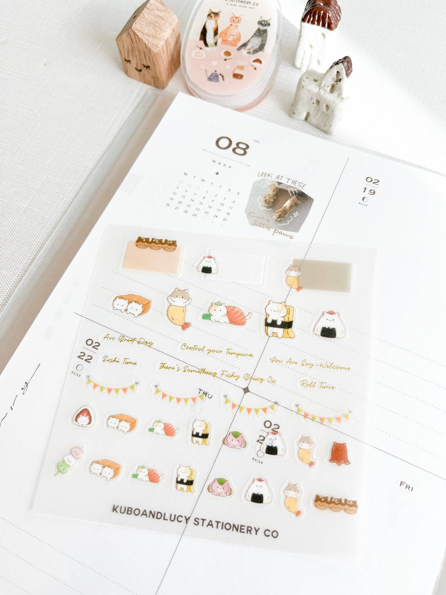 Kuboandlucy Stationery Co | Sticker Sheet Cookie Cat