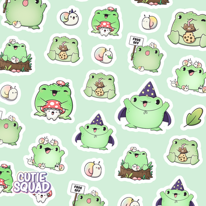 CutieSquad Sticker Sheet Frog Cult