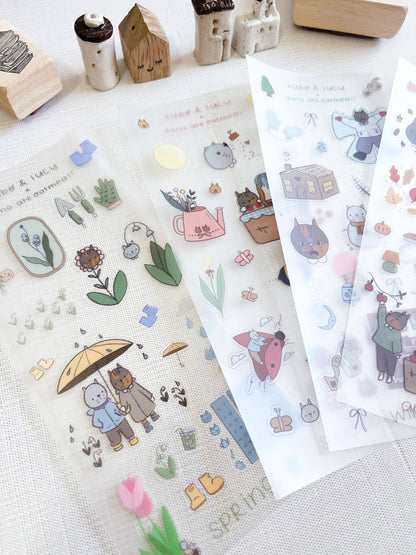 Kuboandlucy x Dana Ate Oatmeal Four seasons Sticker Sheet Spring