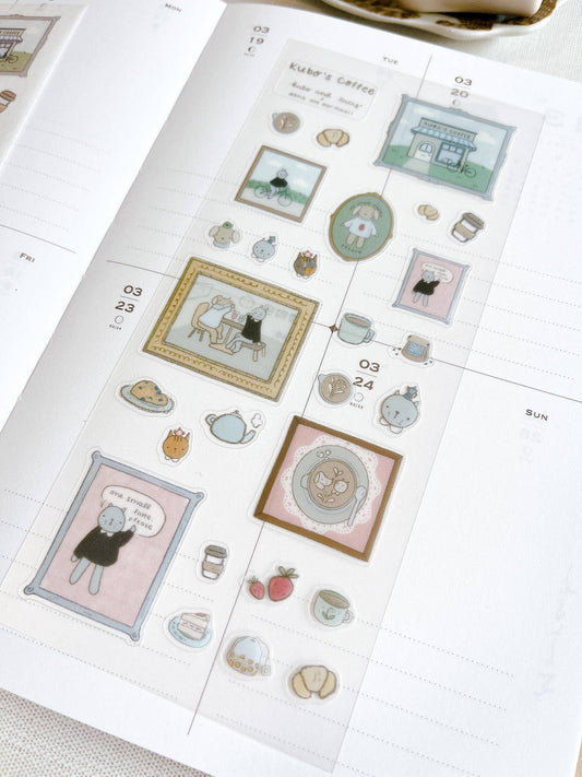 Kuboandlucy x Dana Ate Oatmeal Kubo Cafe Sticker Sheet