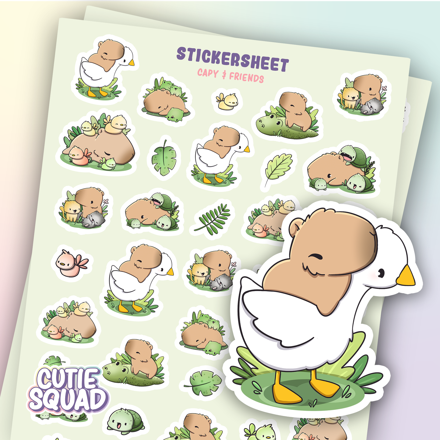 CutieSquad Sticker Sheet Capy & Friends