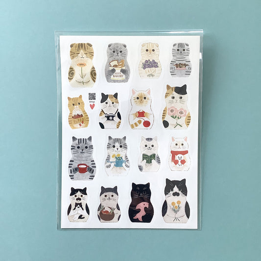 4 legs Sticker Sheet Cat Matryoshka