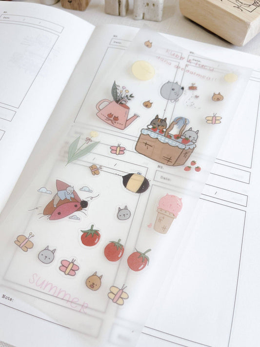 Kuboandlucy x Dana Ate Oatmeal Four Seasons Sticker Sheet Summer