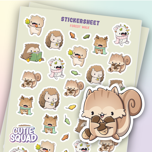 CutieSquad Sticker Sheet Forest Walk