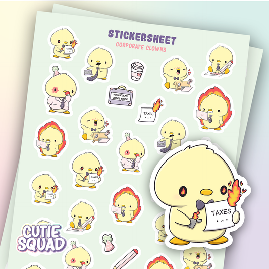 CutieSuqad Stciker sheet Corporate Clown
