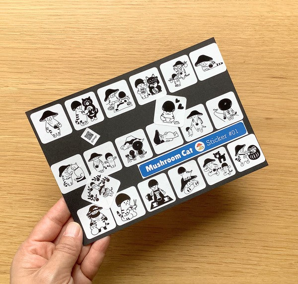 4 legs Sticker Sheet Mushroom Cat #1