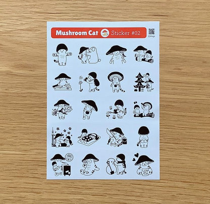 4 legs Sticker Sheet Mushroom Cat #2
