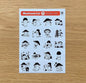 4 legs Sticker Sheet Mushroom Cat #2