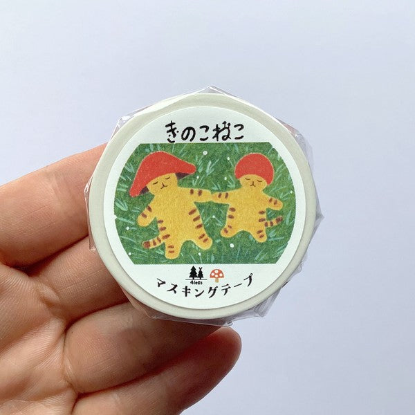 4 legs Washi tape Mushroom Cat