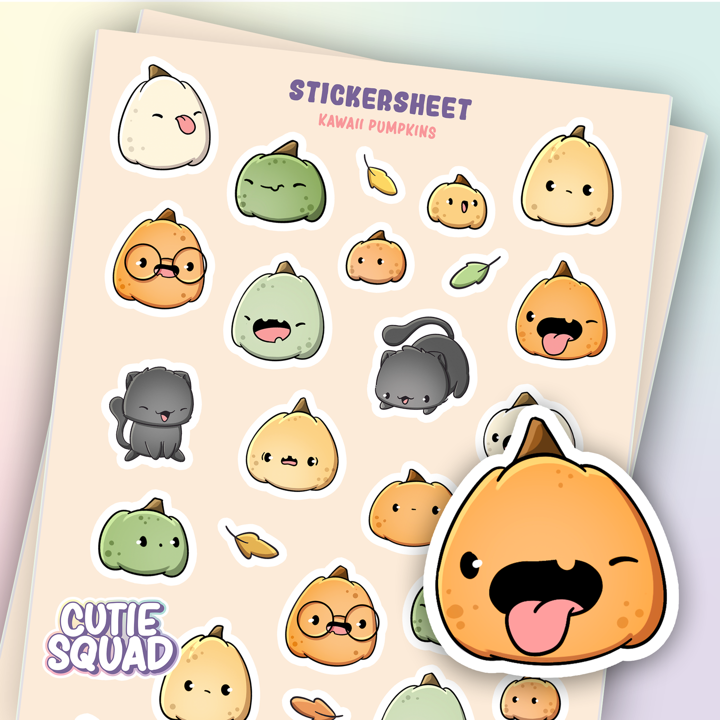 CutieSquad Sticker Sheet Kawaii Pumpkins