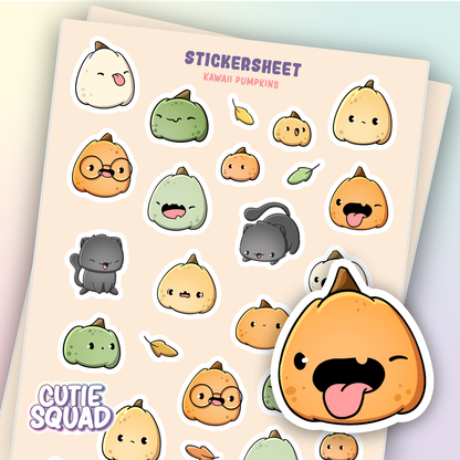 CutieSquad Sticker Sheet Kawaii Pumpkins
