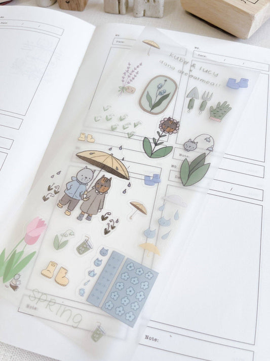 Kuboandlucy x Dana Ate Oatmeal Four seasons Sticker Sheet Spring