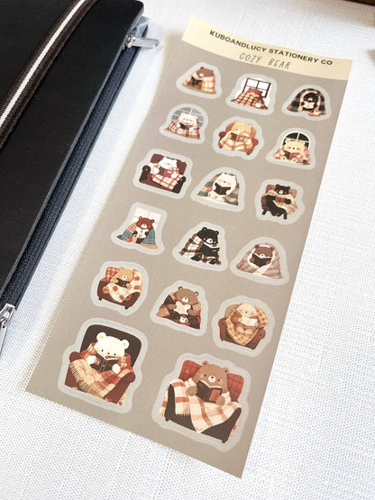 KuboandLucy Cozy Bear Sticker Sheet