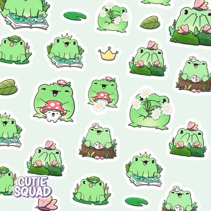 CutieSquad Sticker Sheet Garden Frogs