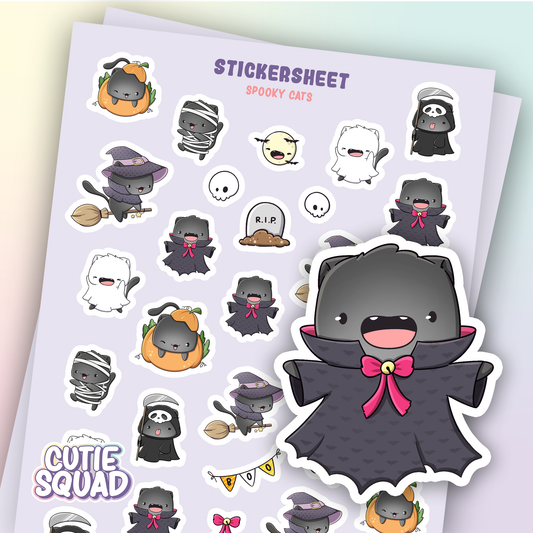 CutieSquad Sticker Sheet Spooky Cats