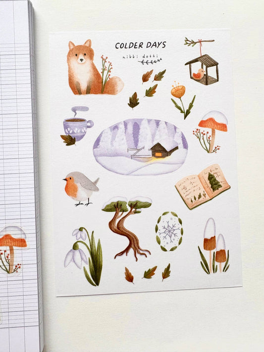 Nikki Dotti- Sticker Sheet- Colder days