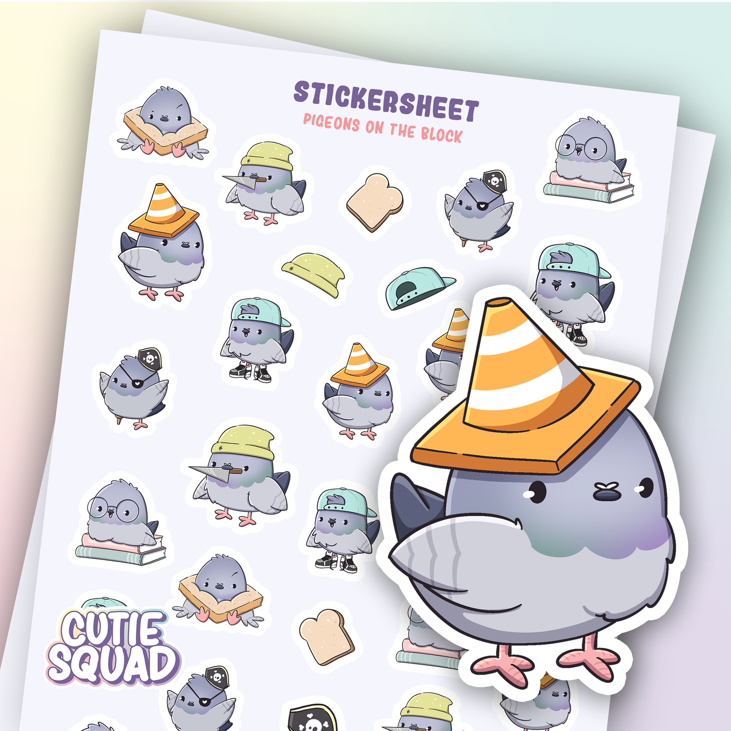 CutieSquad Sticker Sheet Pigeons on the Block