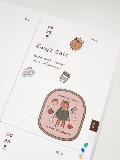 Kuboandlucy x Dana Ate Oatmeal Lucy's Cafe Sticker Sheet