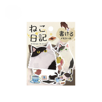 BGM Memo Sticker Cat Diary Black