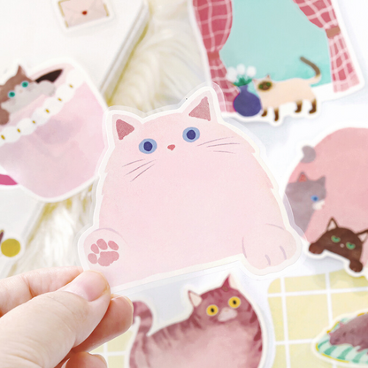 BGM Memo Sticker Cat Diary Pink