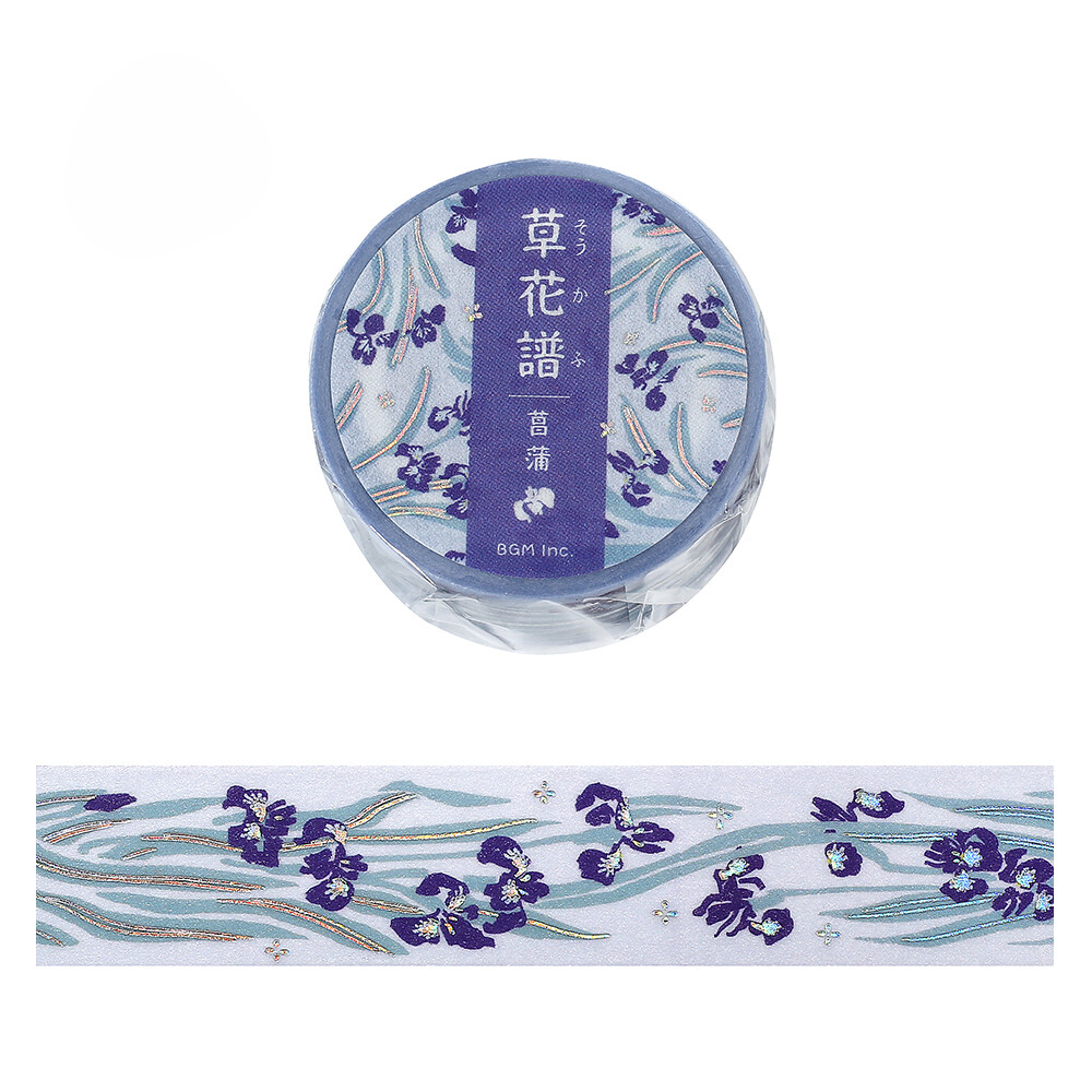 BGM Washi Tape Flowers and Leaves Iris