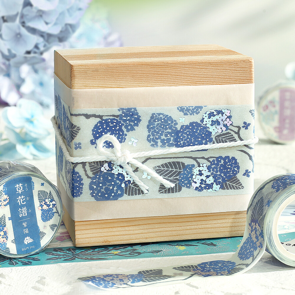 BGM Washi Tape Flowers and Leaves Hydrangea