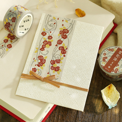 BGM Washi Tape Flowers and Leaves Rose