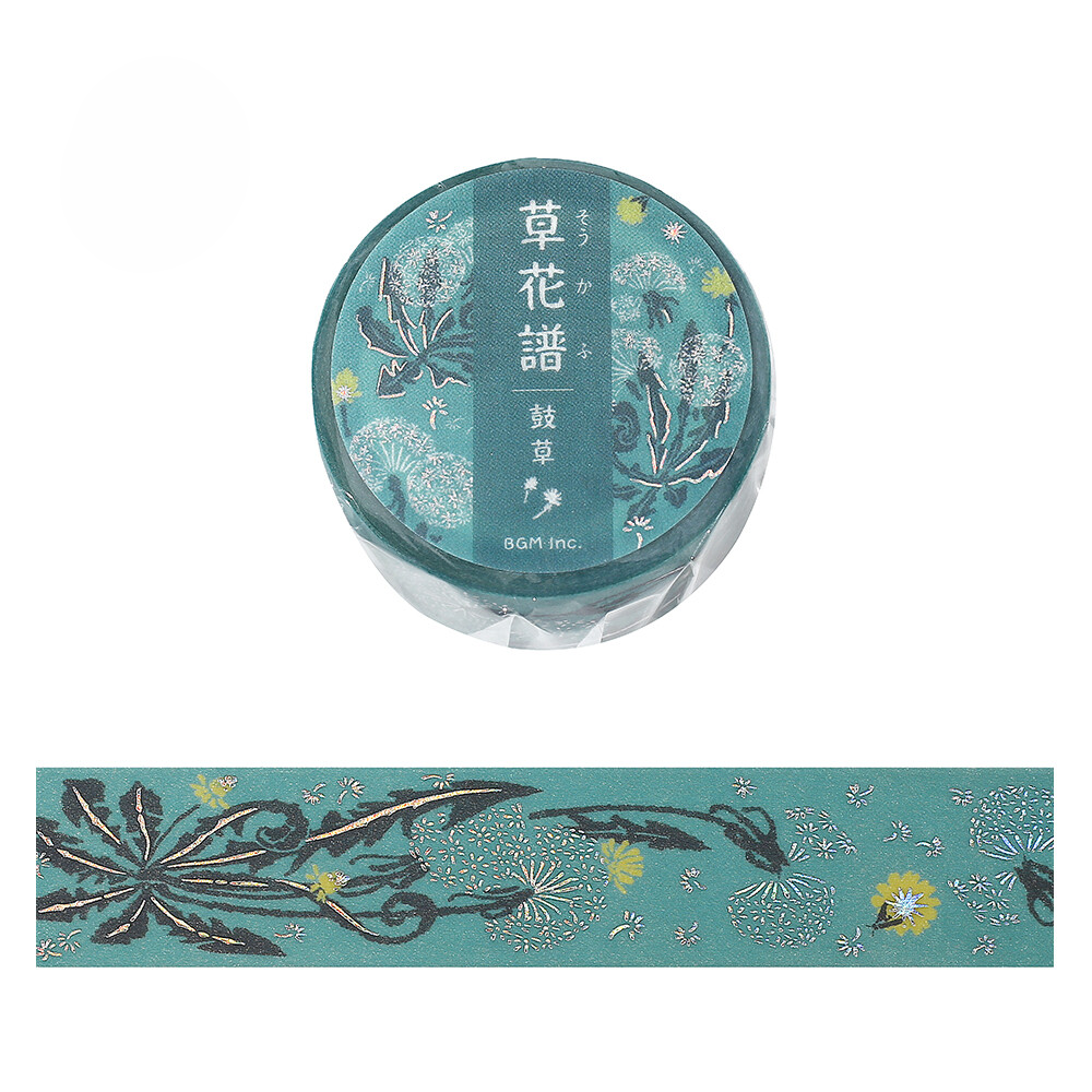 BGM Washi Tape Flowers and Leaves Dandelion