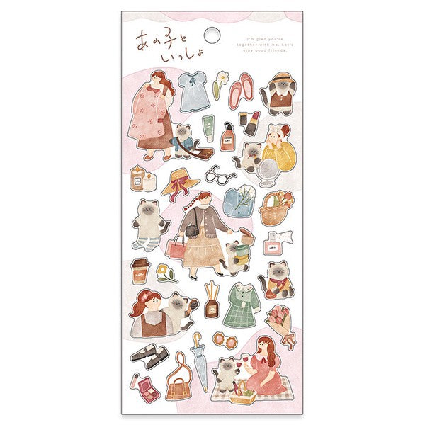 Mind Wave Sticker Sheet Girl With Cat