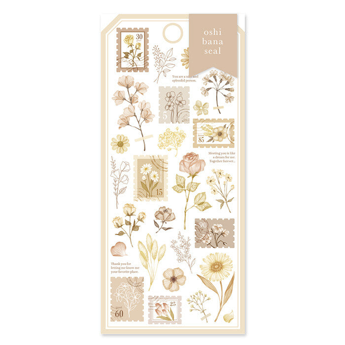 Mind Wave Sticker Sheet Oshibana Seal Ivory