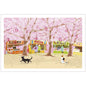 Postcard Tabi-Neko Cherry Blossom Festival