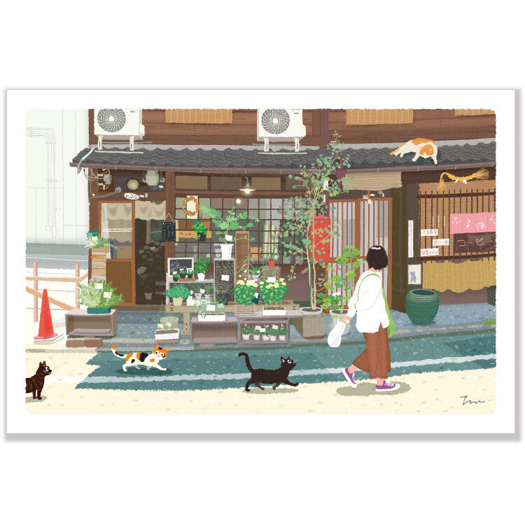 Postcard Tabi-Neko Kyoto Florist