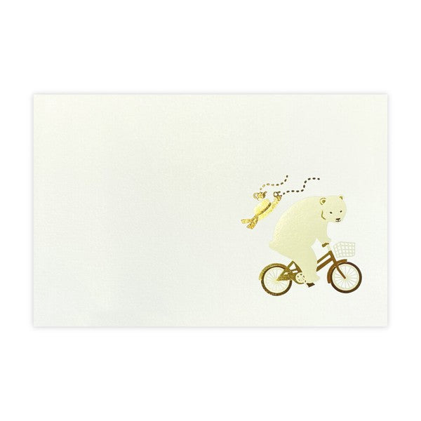 Postcard Rokkaku Bear on a bike