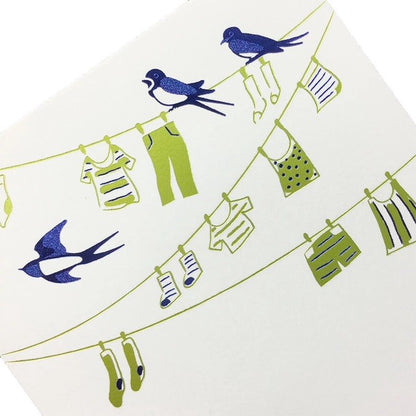 Postcard Rokkaku Swallow Clothig Line