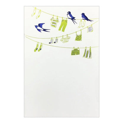 Postcard Rokkaku Swallow Clothig Line