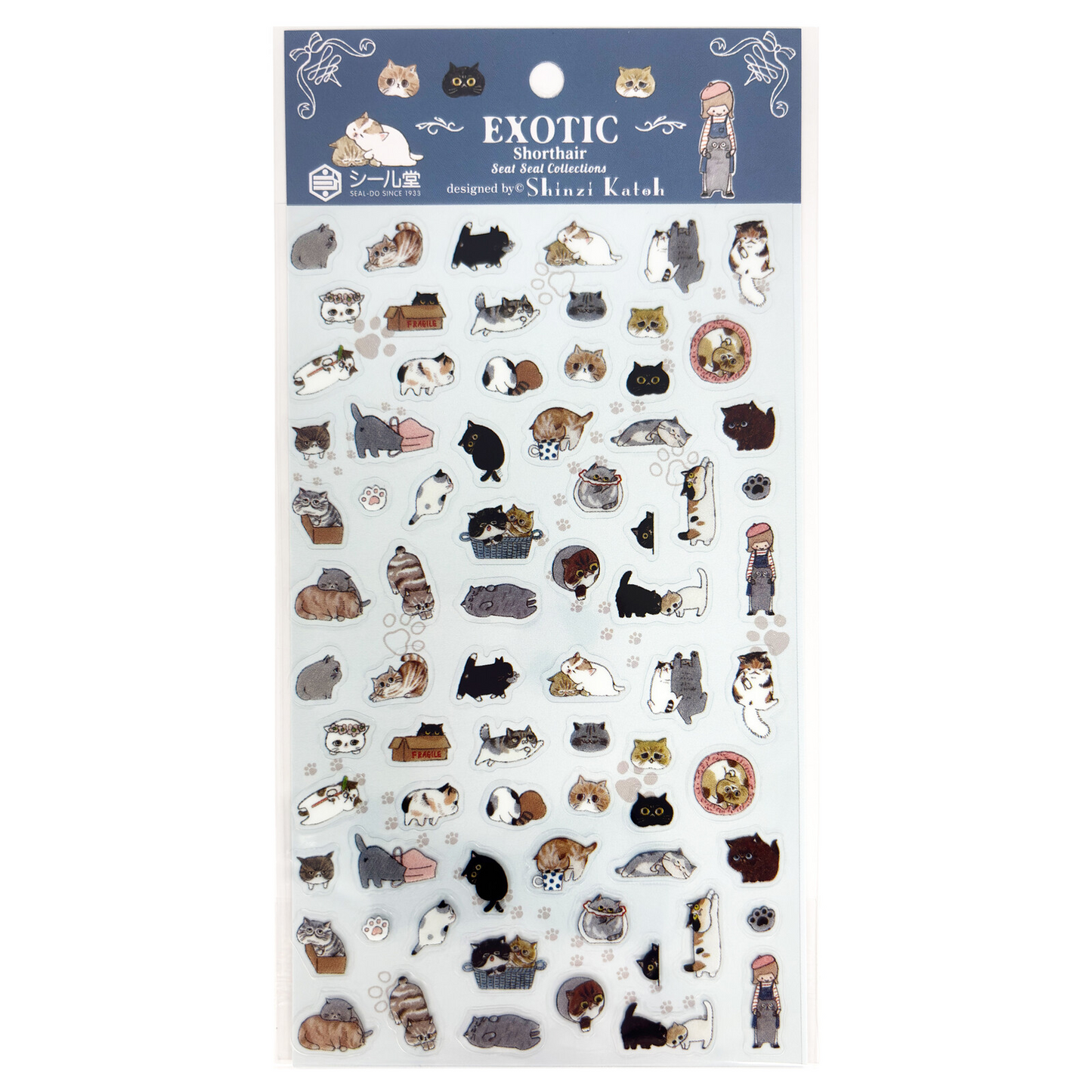Seal Do Sticker Sheet Shinzi Katoh Exotic shorthair
