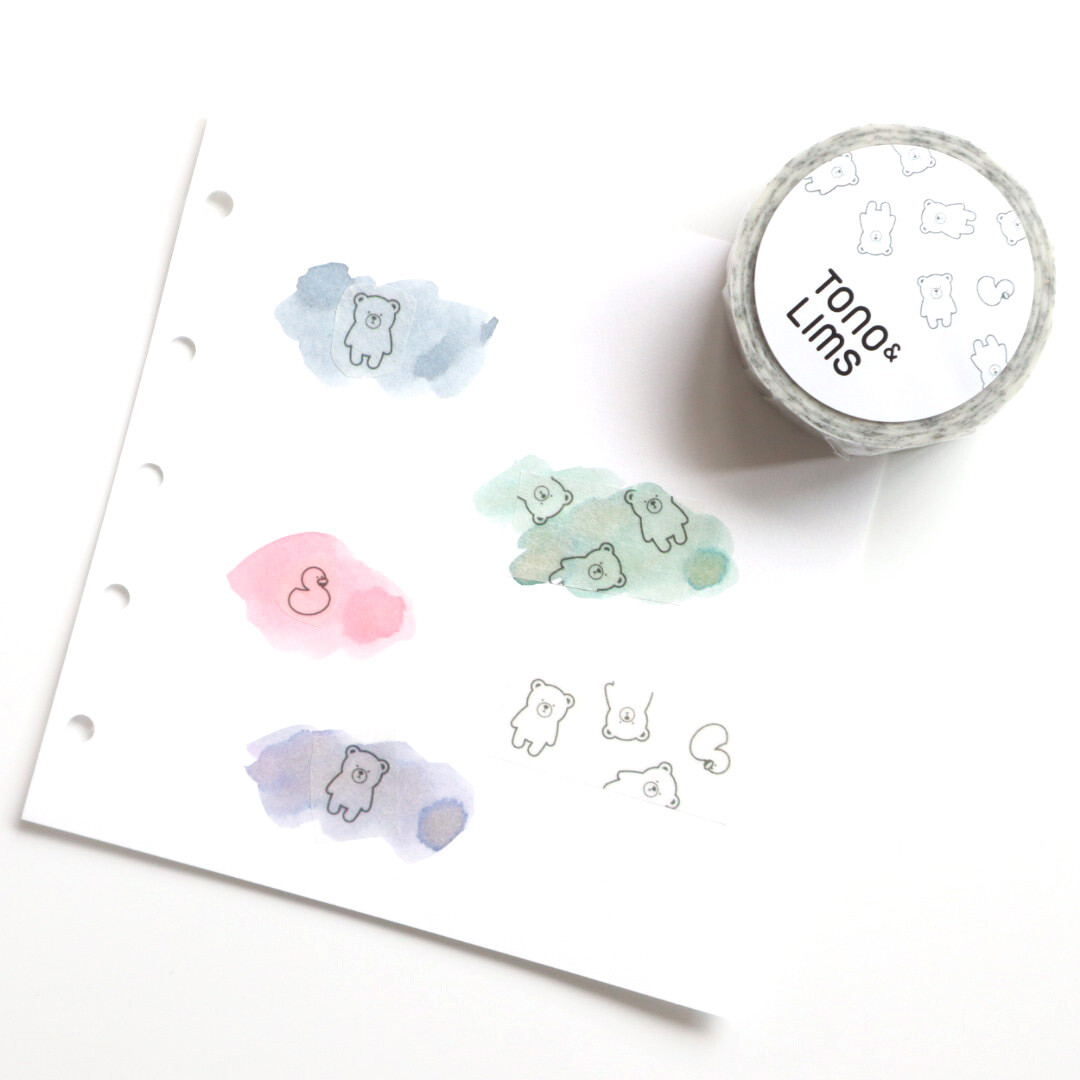Forme. Washi Tono & Lims bear black & white