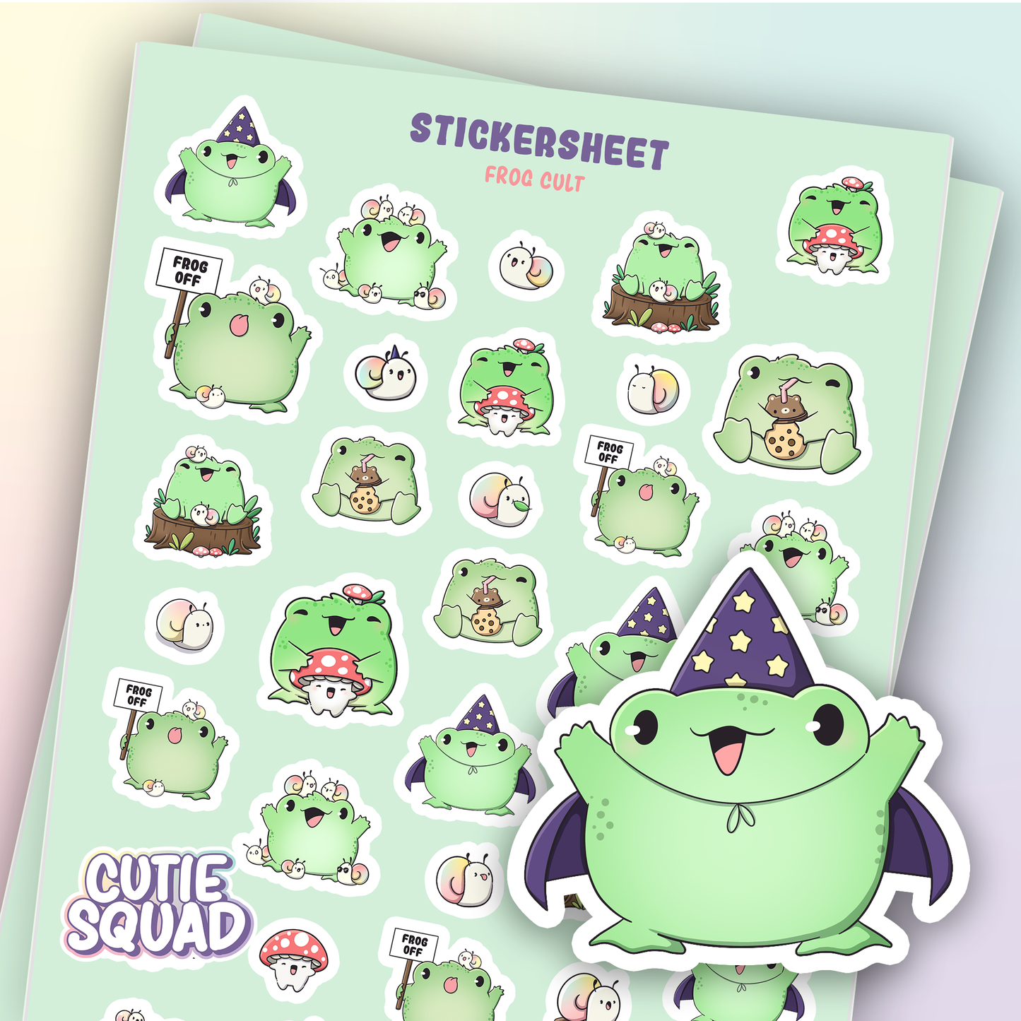 CutieSquad Sticker Sheet Frog Cult