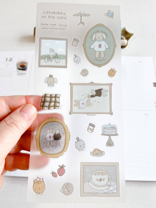 Kuboandlucy x Dana Ate Oatmeal Saturday in the cafe Sticker Sheet