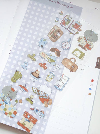 Kuboandlucy x Idiot Sandwich | Café Journaling Sticker Sheet